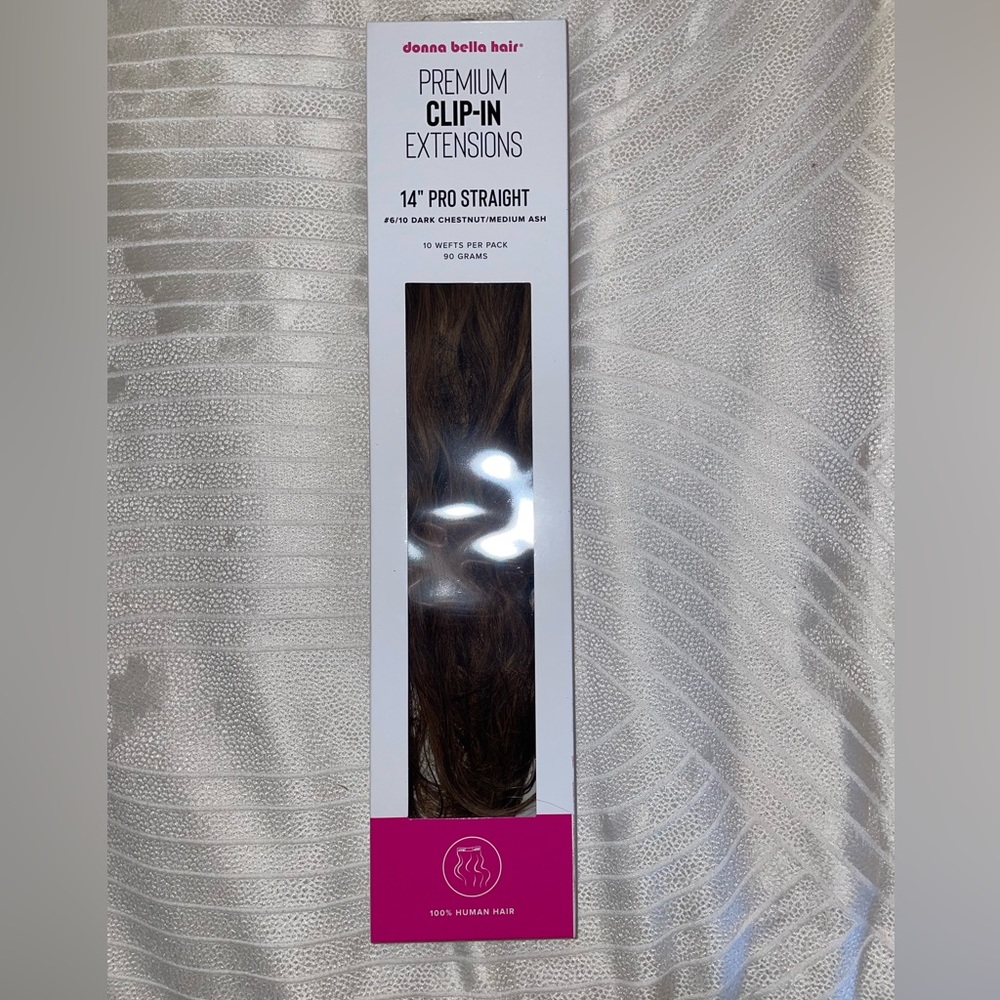 donna bella hair°
PREMIUM CLIP-IN
EXTENSIONS
14" PRO STRAIGHT